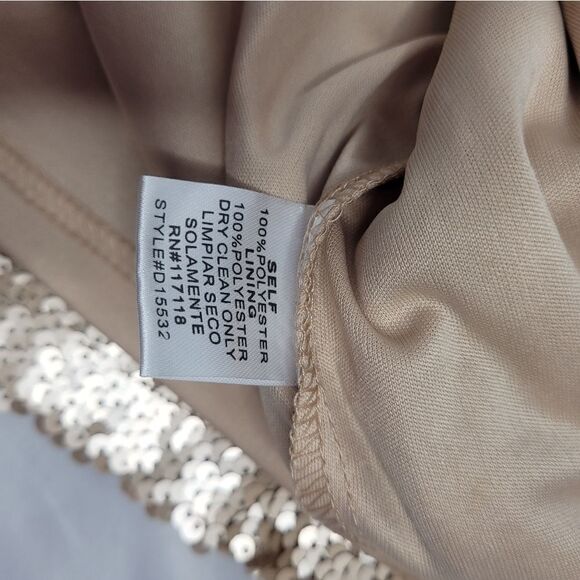 LULU'S dress sequin launch halter neck mini gold XL - Picture 10 of 11